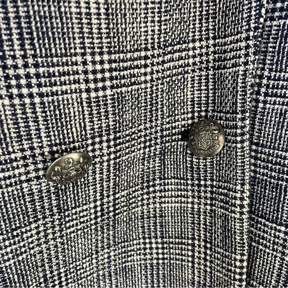 Veronica Beard Fiona Plaid Check Tweed Coat Size Medium Blue Multi